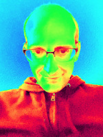 small false color colorized portray photo of myself